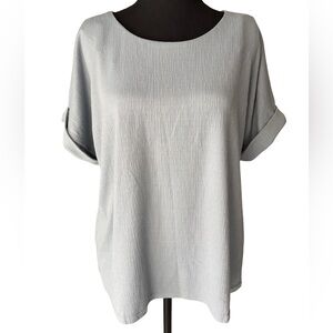 MELLODAY Light Gray Short Sleeve Scoop Neck Top